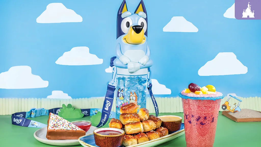 Bebidas y postres inspirados en Bluey, como el Wackadoo Fruit Freeze en Disney World.